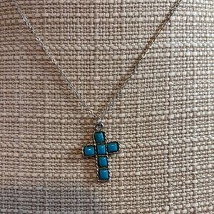 Turquoise Cross Pendant Necklace